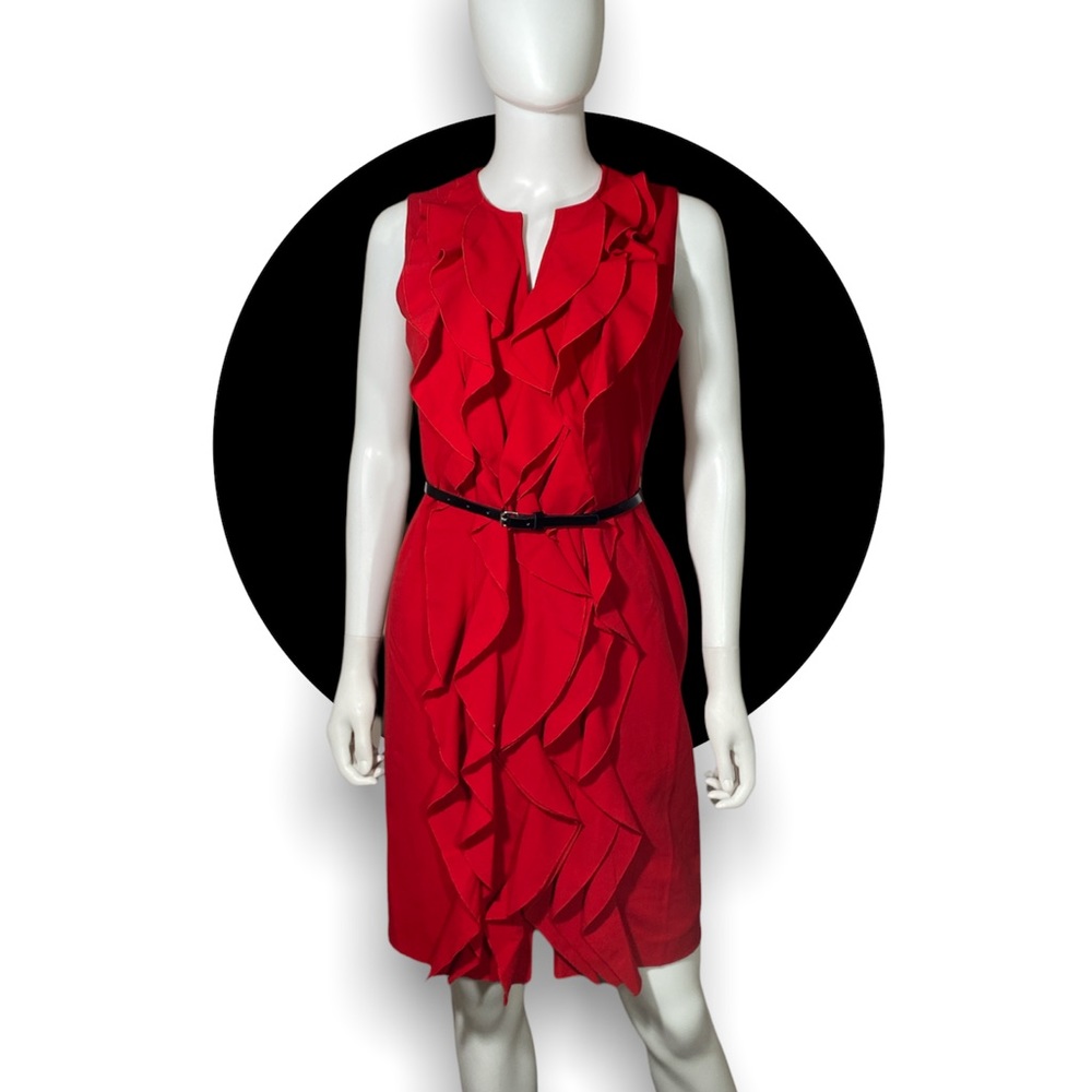 Calvin Klein size 4 Red Ruffle Dress